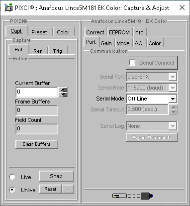 (XCAP Control Panel for the Anafocus Lince5M181 EK Color)