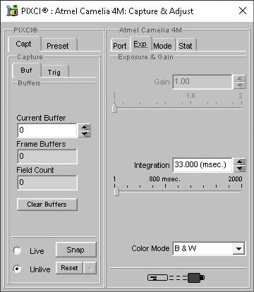 (XCAP Control Panel for the Atmel Camelia 4M)