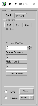 (XCAP Control Panel for the Basler L75)