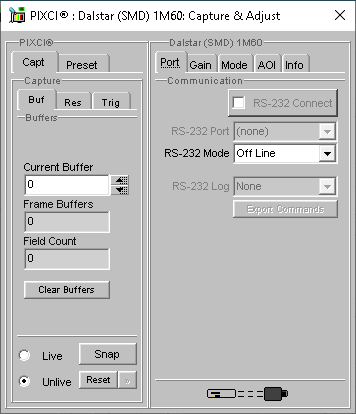 (XCAP Control Panel for the Dalstar (SMD) 1M60)