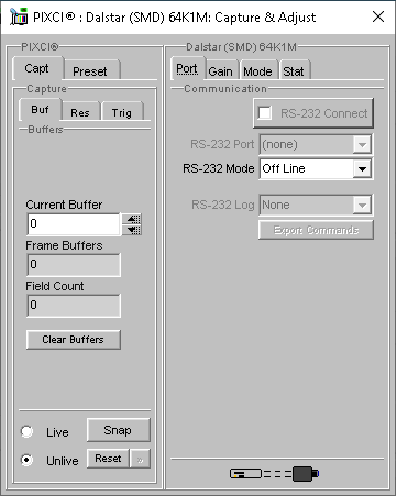 (XCAP Control Panel for the Dalstar (SMD) 64K1M)