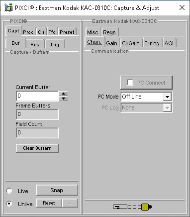 (XCAP Control Panel for the Eastman Kodak KAC-0310C)