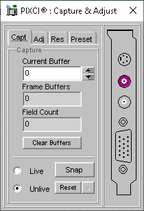 (XCAP Control Panel for the Generic PAL (Square Pixels))