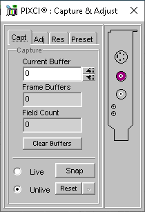 (XCAP Control Panel for the Generic PAL (Square Pixels))