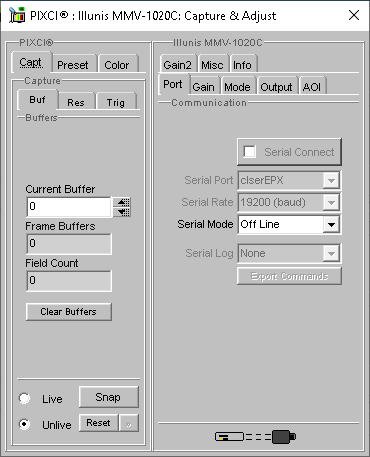 (XCAP Control Panel for the Illunis MMV-1020C)