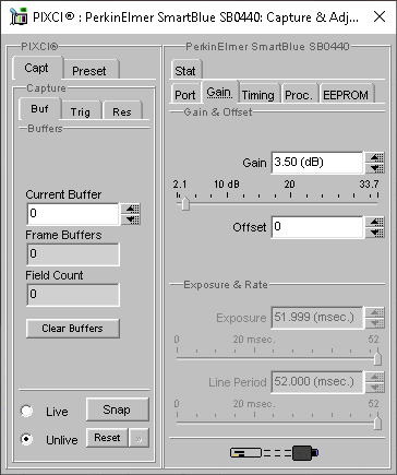 (XCAP Control Panel for the PerkinElmer SmartBlue SB0440)