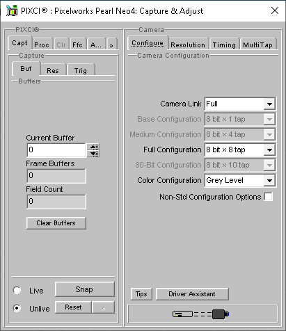 (XCAP Control Panel for the Pixelworks Pearl Neo4)