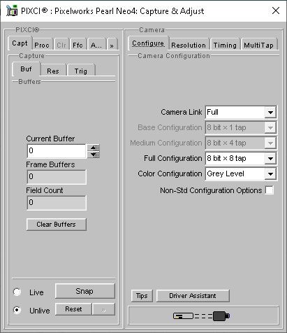 (XCAP Control Panel for the Pixelworks Pearl Neo4)