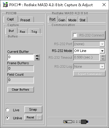 (XCAP Control Panel for the Redlake MASD 4.2i 8 bit)
