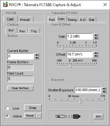 (XCAP Control Panel for the Takenaka FC1300)