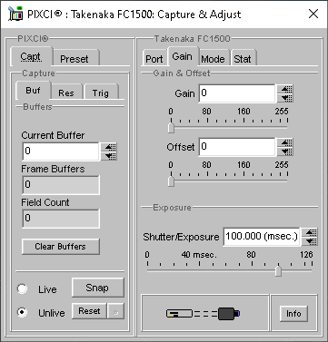 (XCAP Control Panel for the Takenaka FC1500)