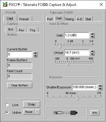 (XCAP Control Panel for the Takenaka FC800)