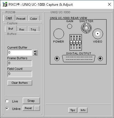 (XCAP Control Panel for the UNIQ UC-1000)