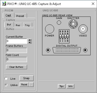 (XCAP Control Panel for the UNIQ UC-685)
