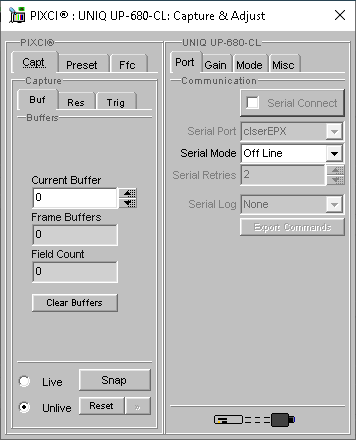 (XCAP Control Panel for the UNIQ UP-680-CL)