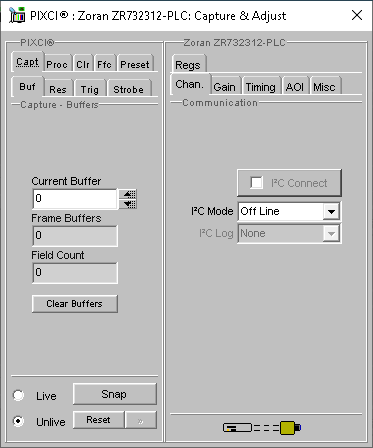 (XCAP Control Panel for the Zoran ZR732312-PLC)