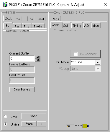 (XCAP Control Panel for the Zoran ZR732316-PLC)