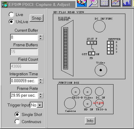 XCAP Camera Control Window