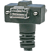 Right-angle RJ-45 with thumbscrews